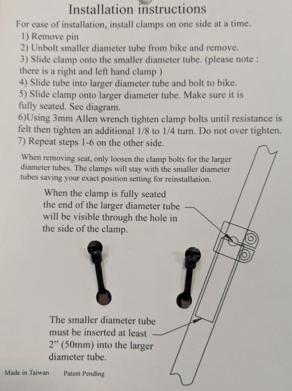 Seat Strut Clamps (pair)